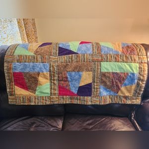 Boho Patch Quilt Square Lap Beach Blanket Bedcover Dorm Wall Mod Decor